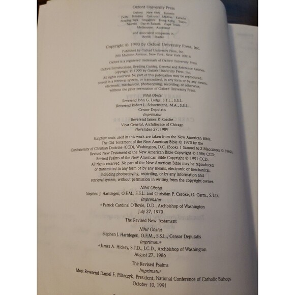 The Catholic Study Bible New American Bible 1990 Oxford Press Hardcover Vintage - Picture 8 of 13